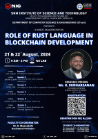 ROLE OF RUST LANGUAGE IN BLOCKCHAIN DEVELOPMENT 2024 Workshop Poster